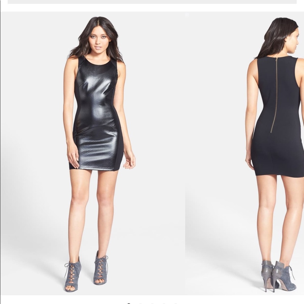 ASTR Embossed Faux Leather Dress